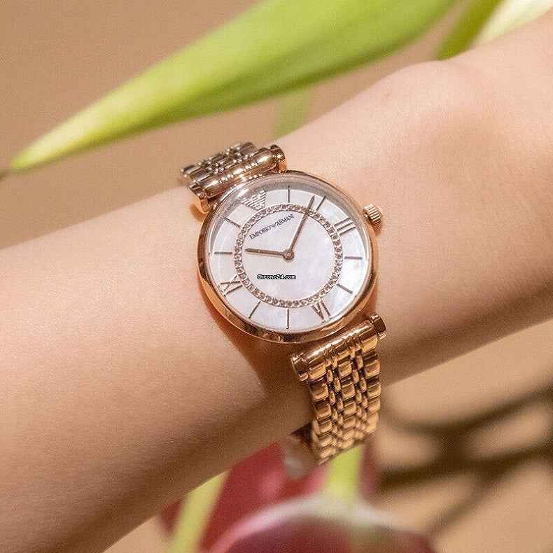 Emporio Armani AR1909 Gianni T-Bar Women's Rose Gold Watch