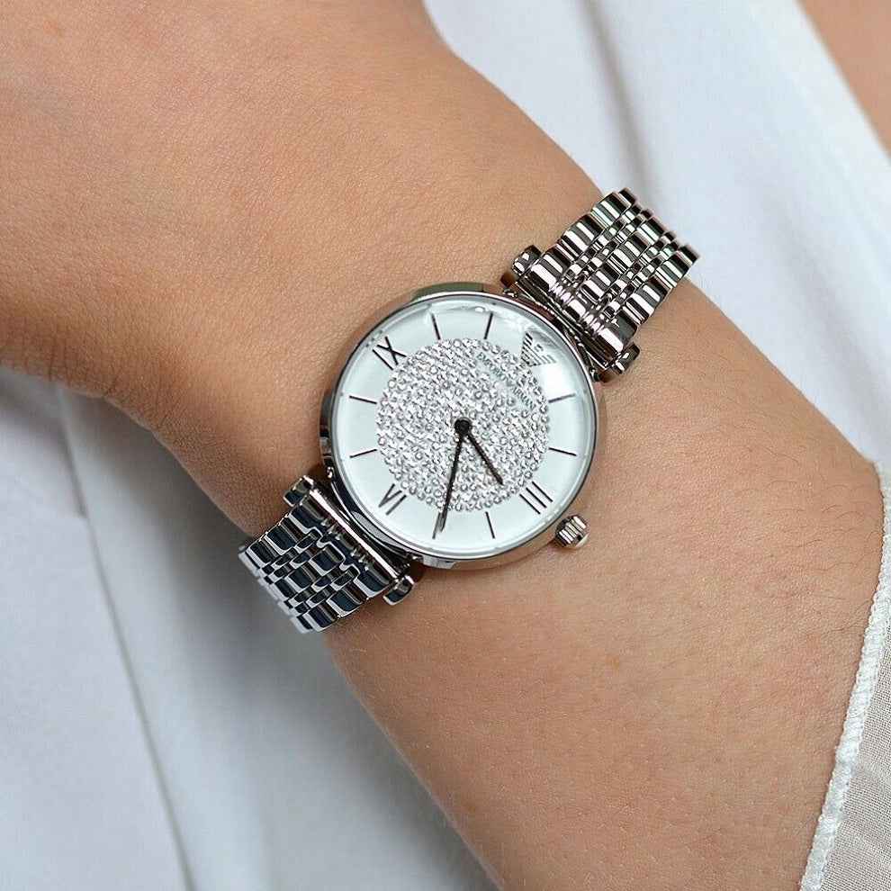 Emporio Armani AR1925 Gianni T-Bar Women's Silver Watch