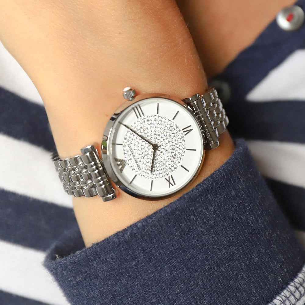 Emporio Armani AR1925 Gianni T-Bar Women's Silver Watch