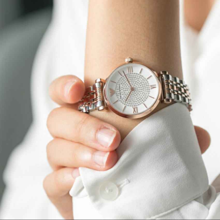 Emporio Armani AR1926 Gianni T-Bar Women's Two-Tone Watch