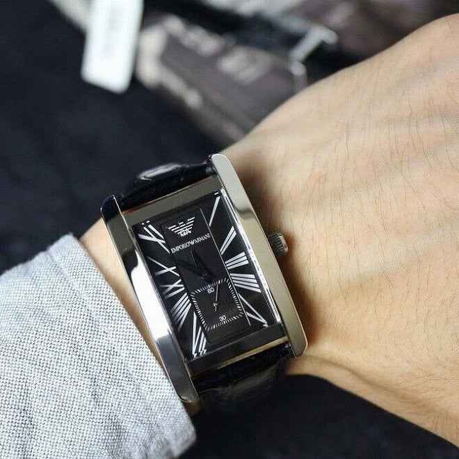 Emporio Armani AR0143 Classic Men's Rectangular Black Watch