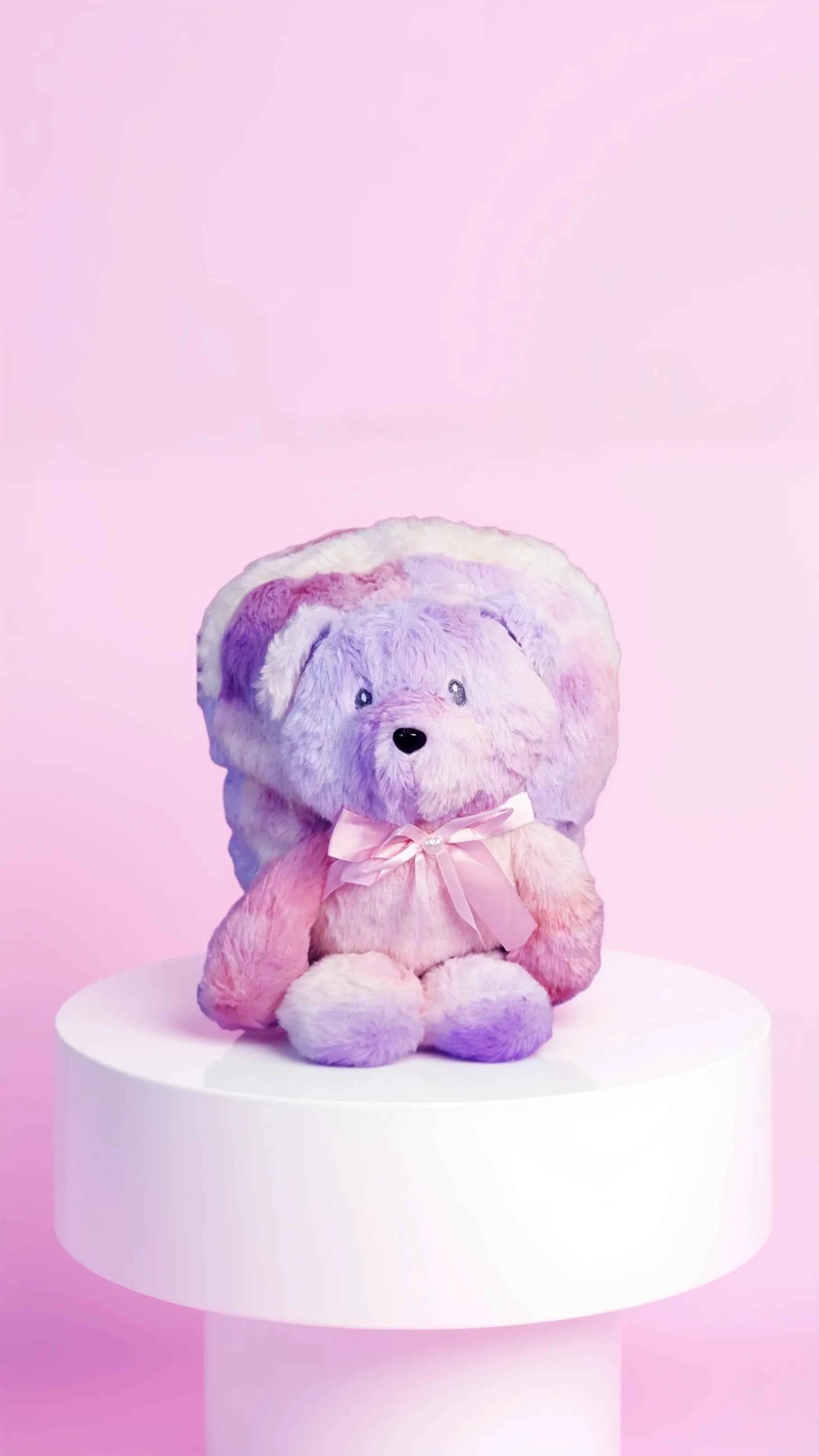 Plush Pastel Fluffy Teddy Bear Backpack