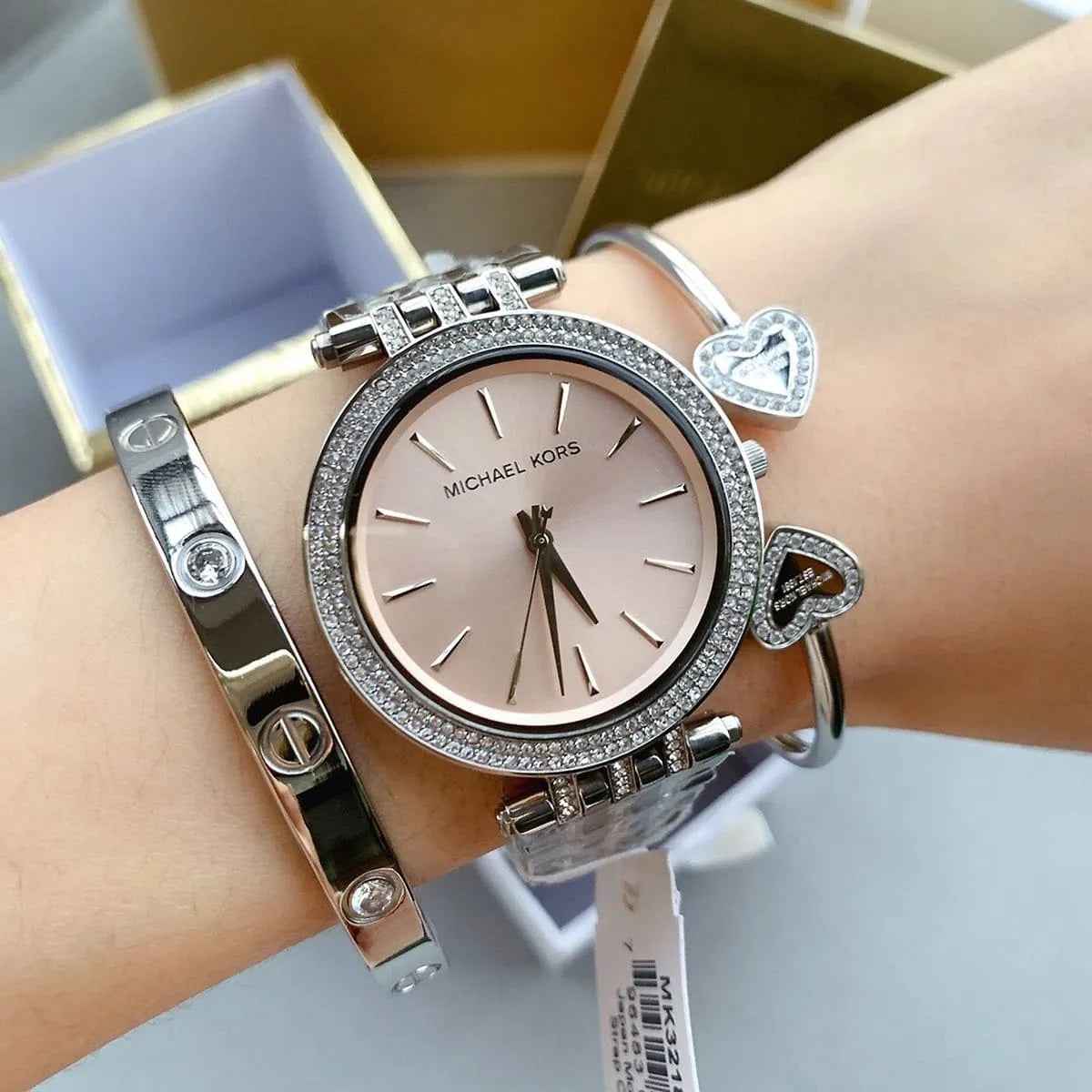 Michael Kors MK3218 Darci Women's Silver & Pink Watch