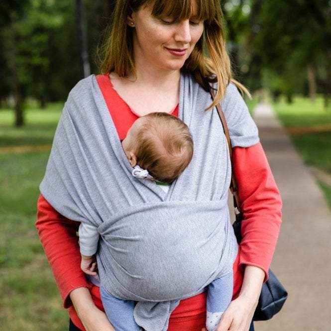 Organic Baby Wrap Carrier - Grey Melange-Clearance