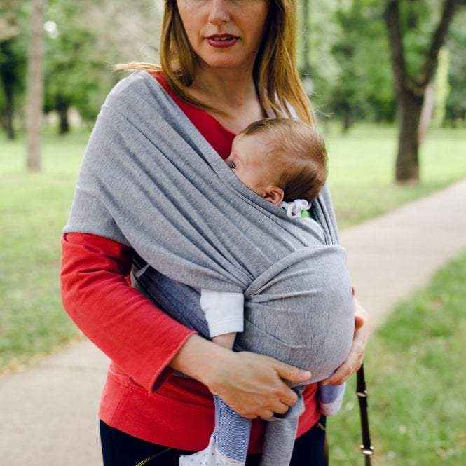 Organic Baby Wrap Carrier - Grey Melange-Clearance