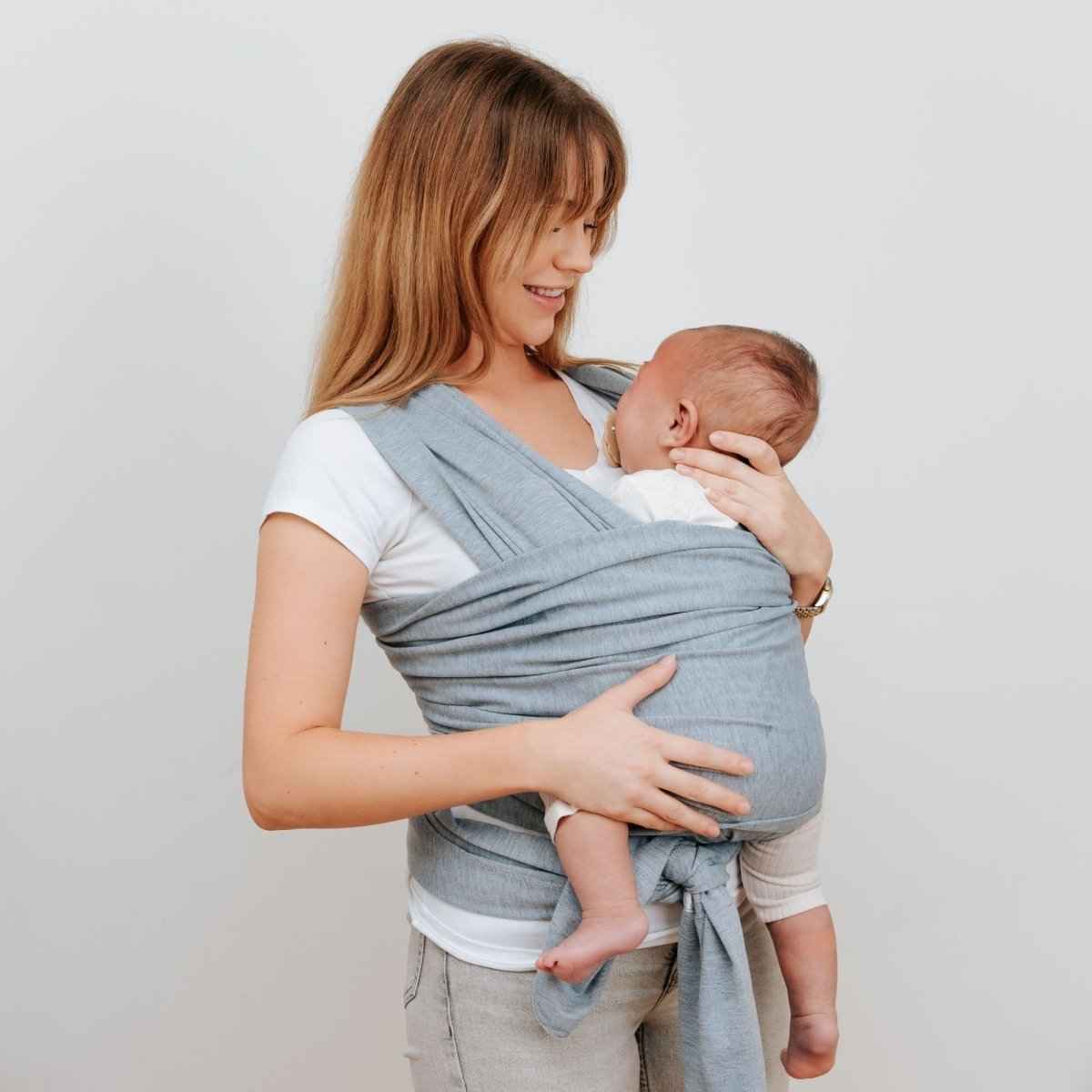Organic Baby Wrap Carrier - Grey Melange-Clearance