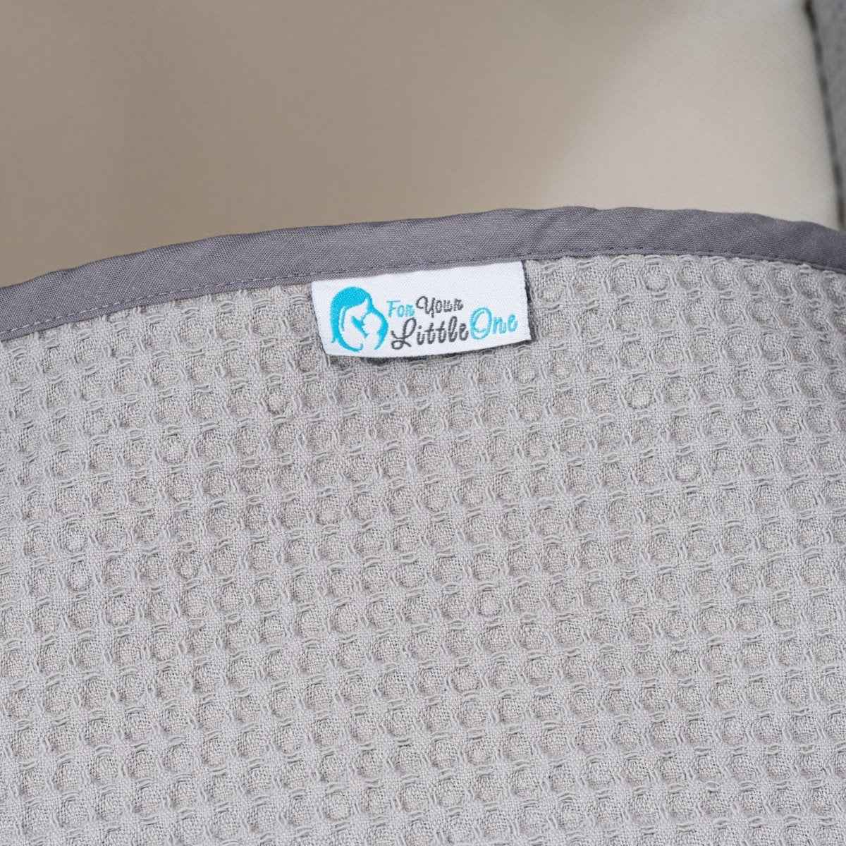 Pod Grey Waffle Moses Basket Bedding Set