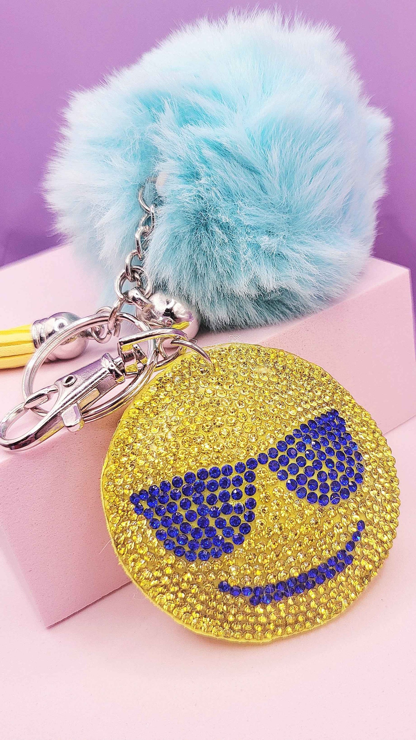Fluffy Emoji Crystal Keyrings
