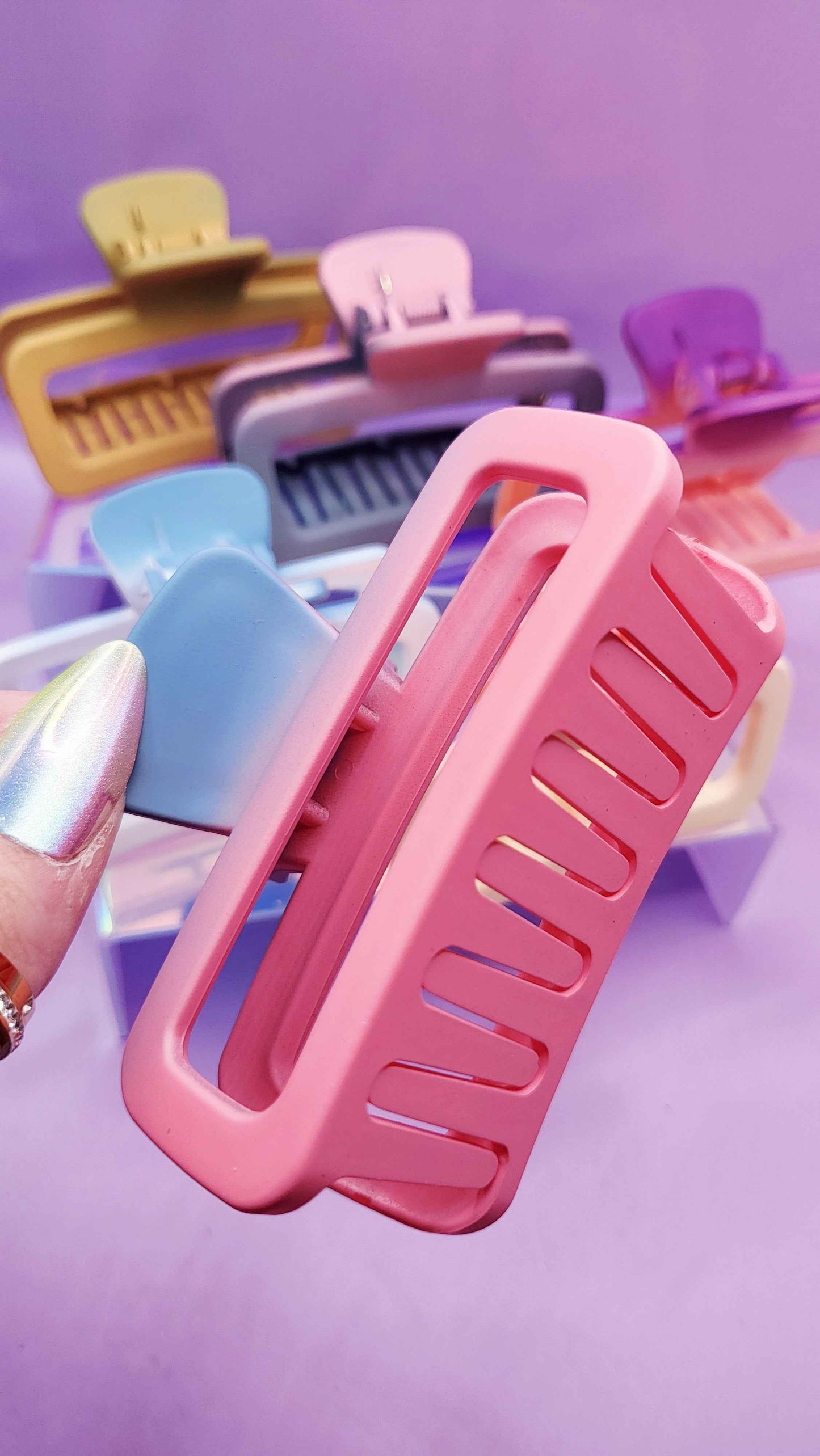 Rainbow Sunset Hair Clamps Pack of 12
