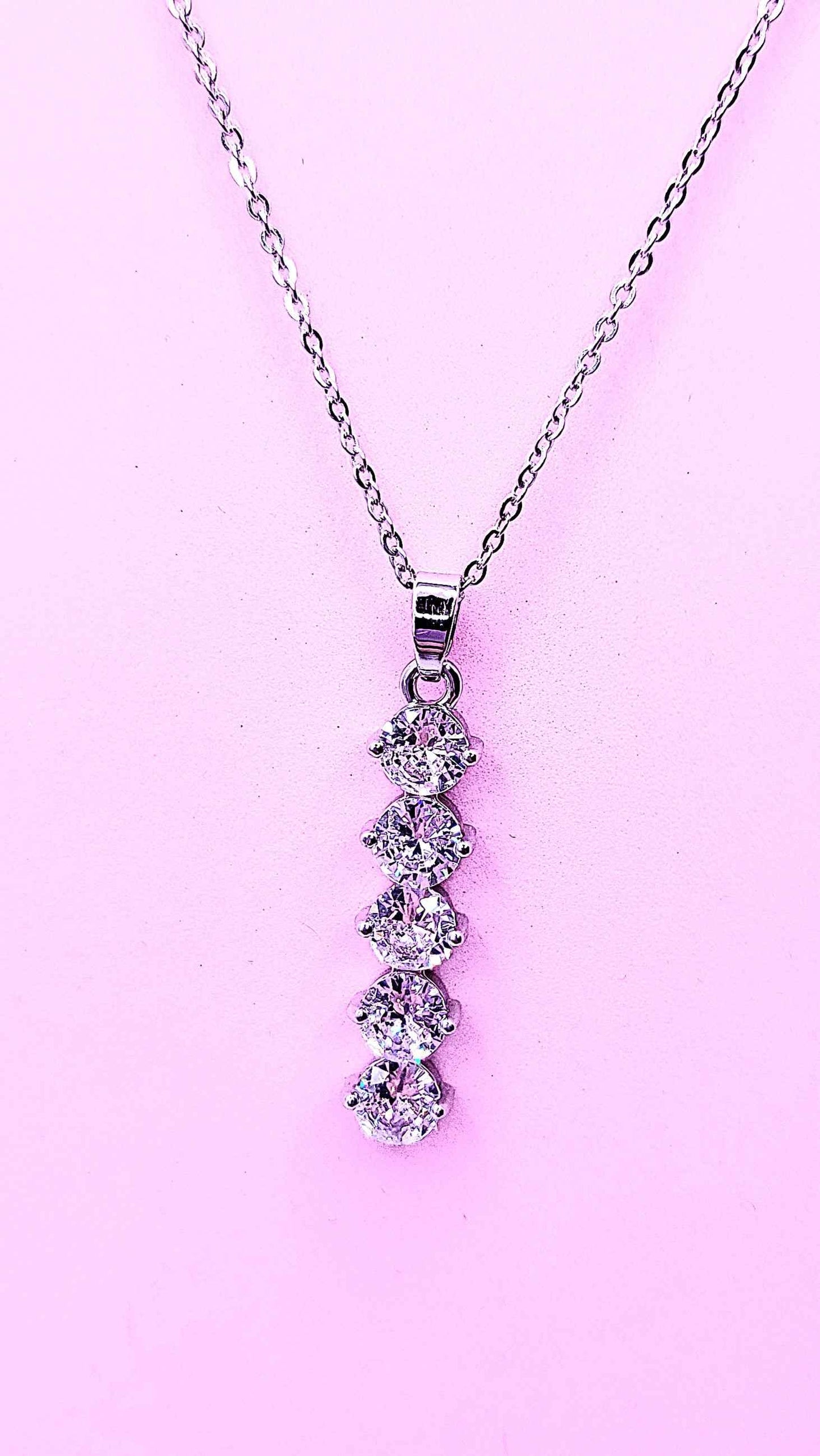 Oblong Drop Crystal Necklace