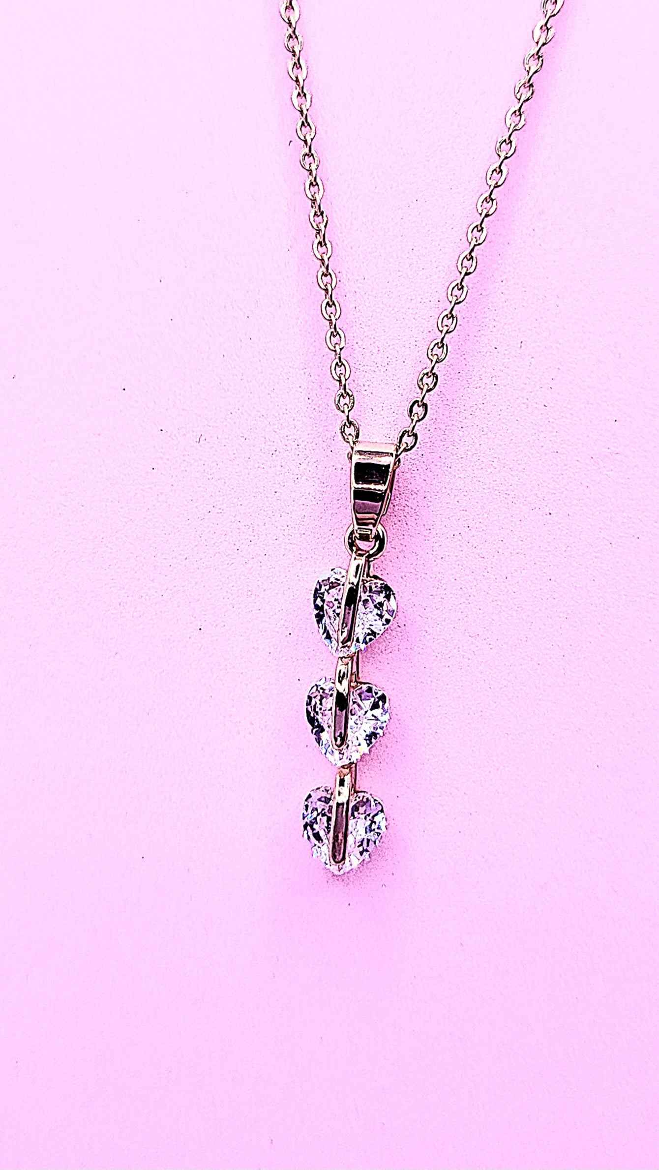Heart Drop Crystal Pendant Necklace