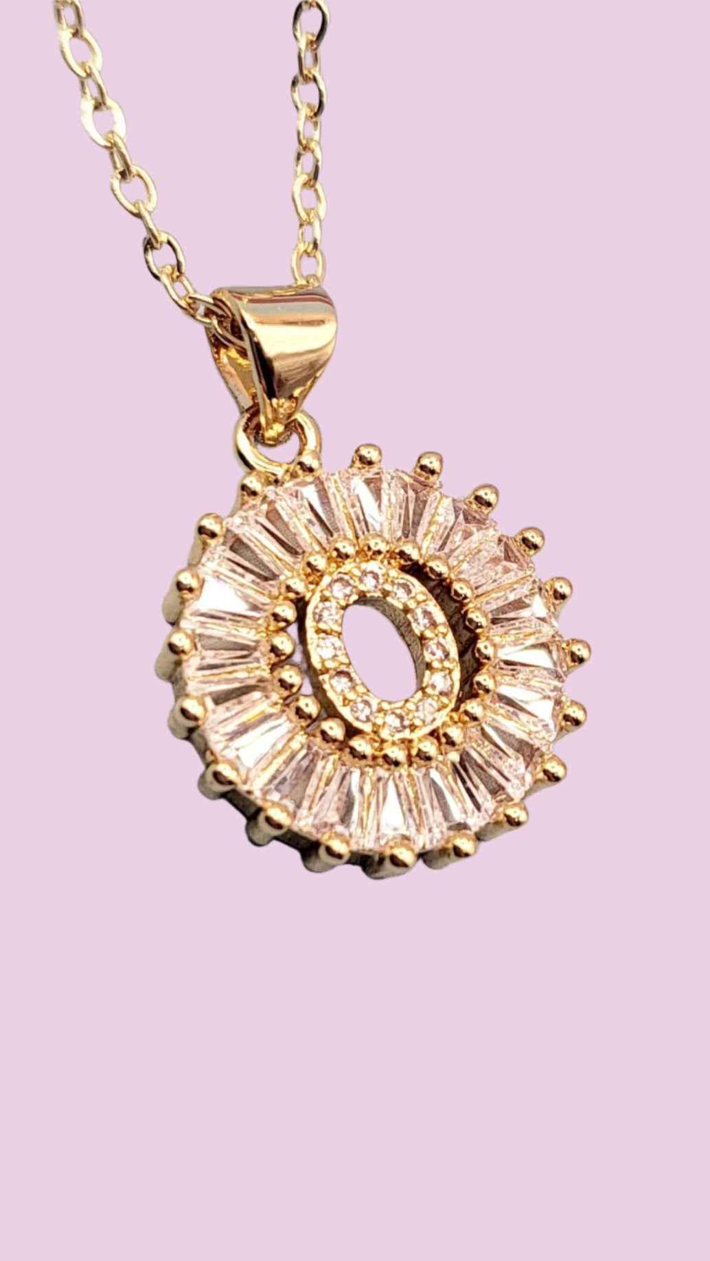 Personalized Letter Crystal Initial Necklace