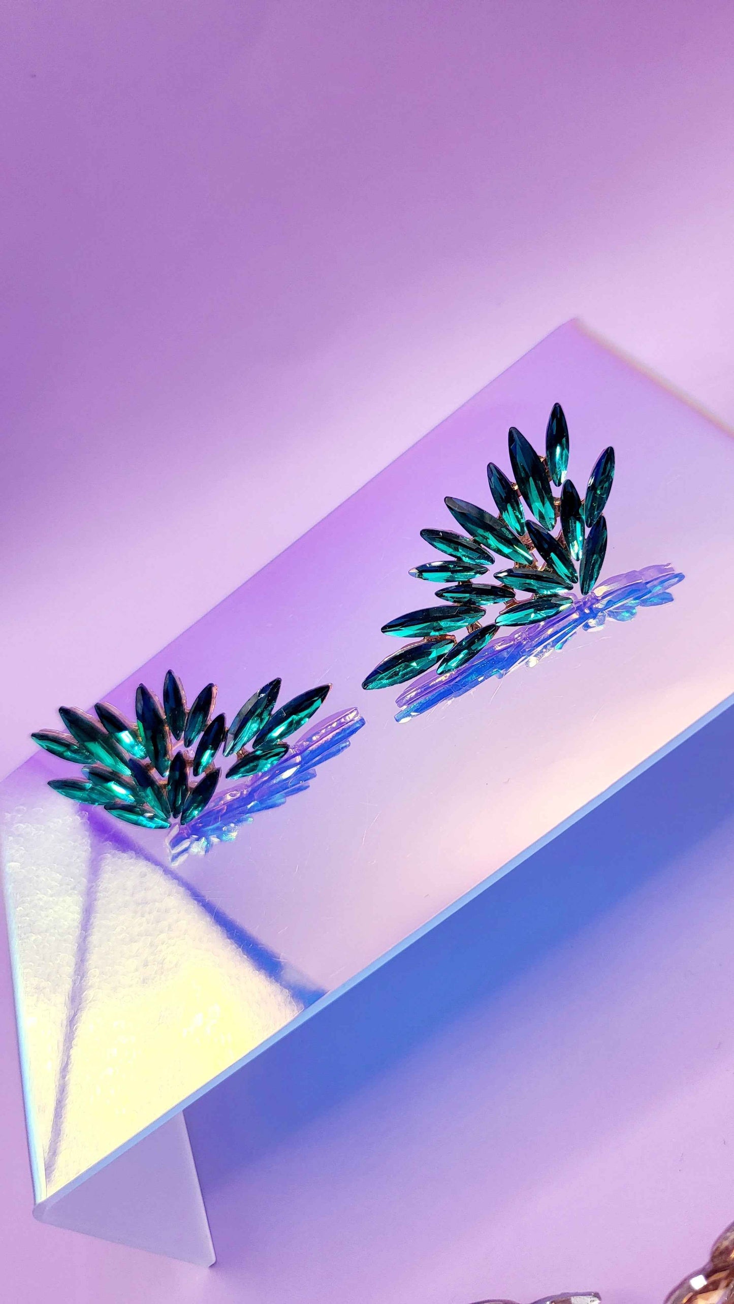 Feather Crystal Stud Earrings