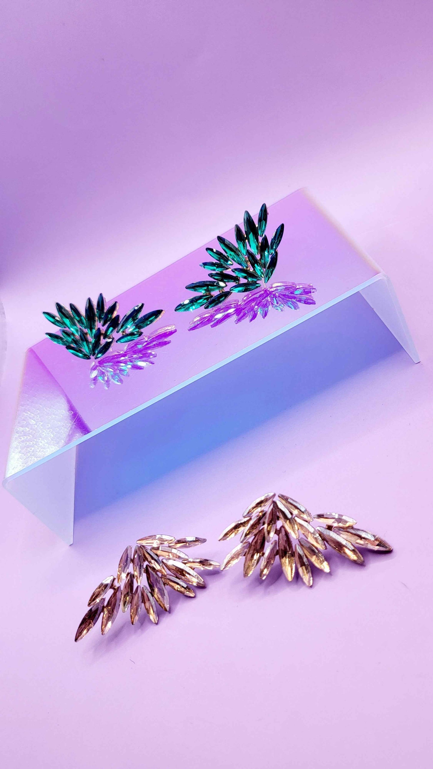 Feather Crystal Stud Earrings