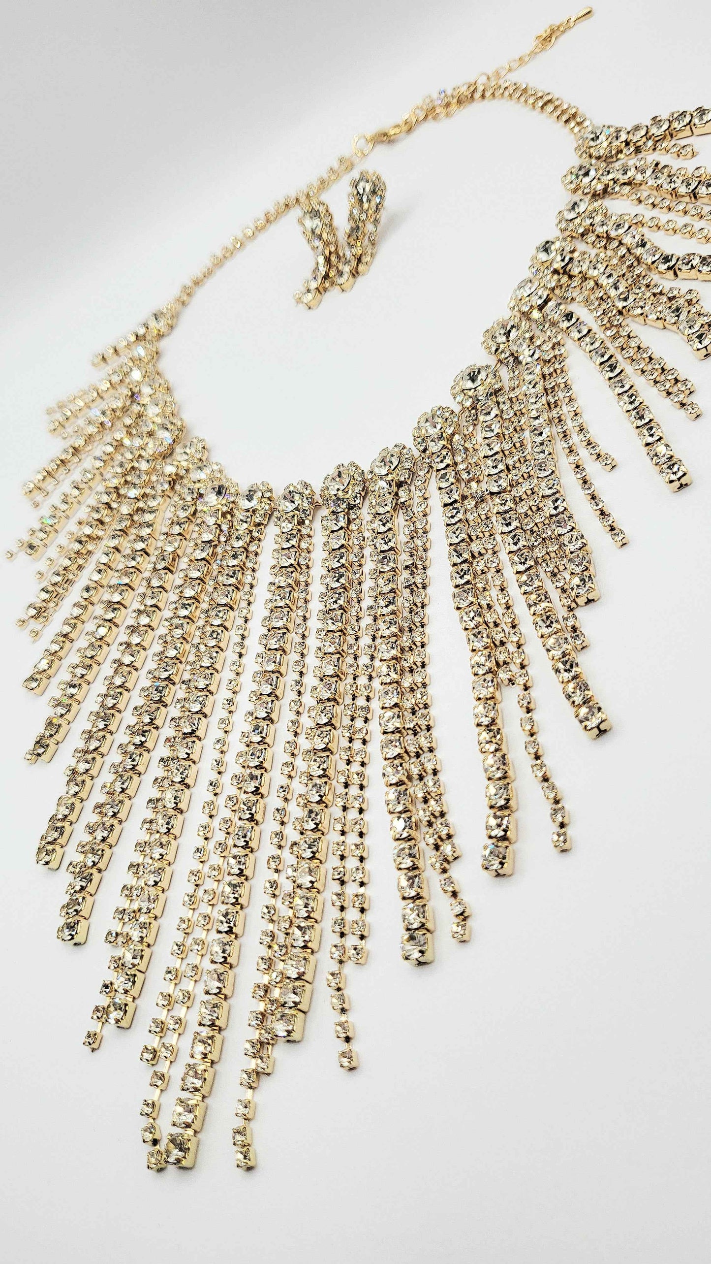 Tassel Crystal Necklace Set