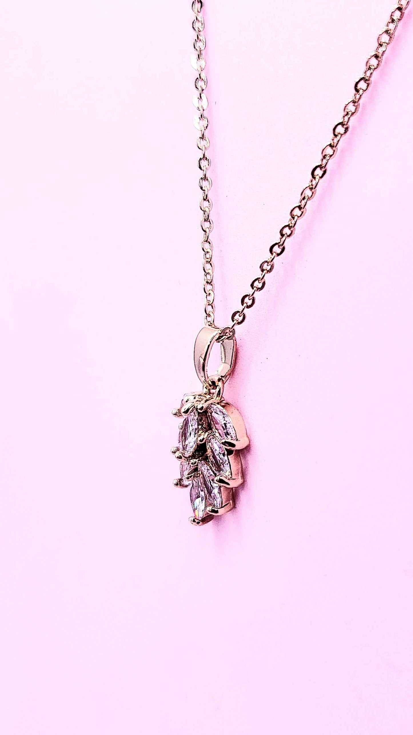 Layered Drop Crystal Necklace