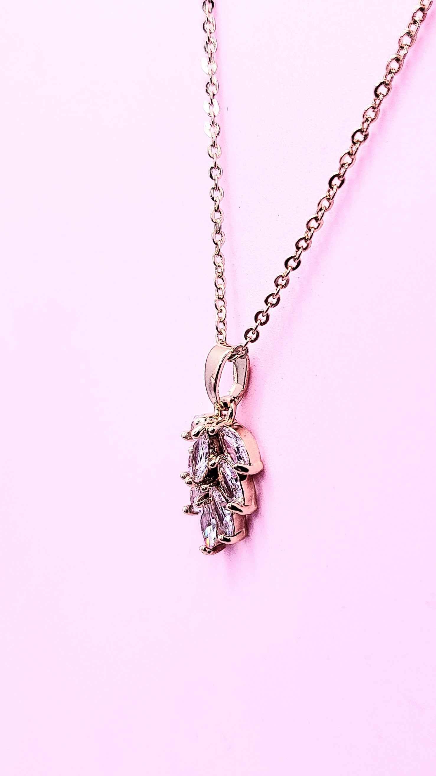 Layered Drop Crystal Necklace