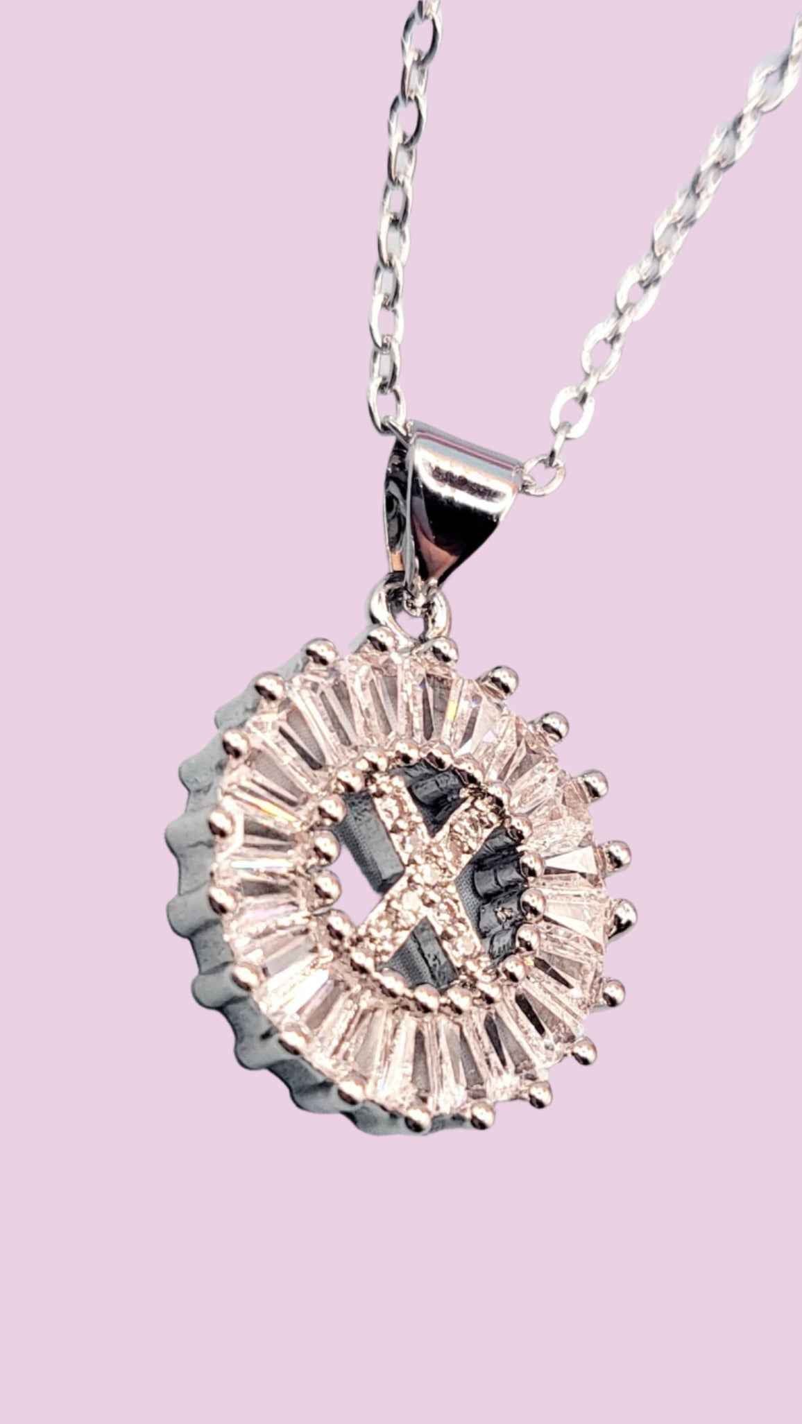 Personalized Letter Crystal Initial Necklace