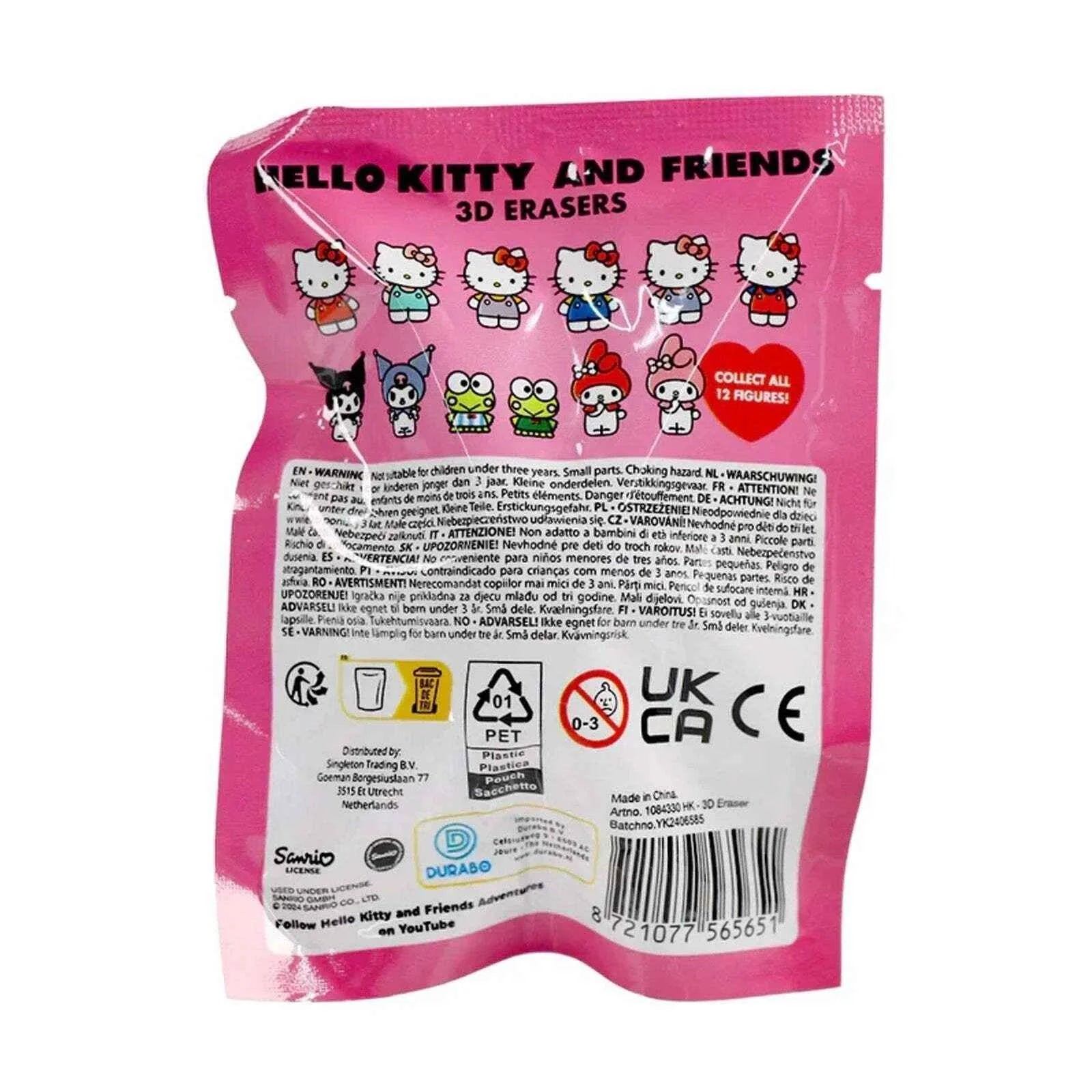 STL Sanrio Hello Kitty & Friends 1 Collectible 3D Erasers Mystery Bag