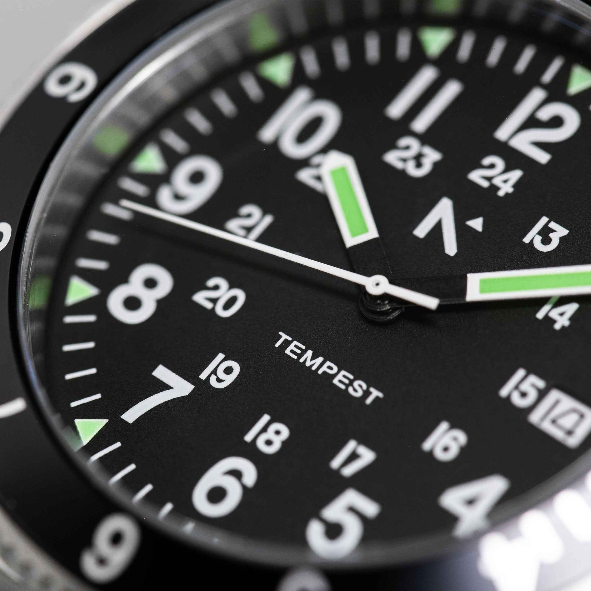 'Tempest' Quartz Navigator Watch (40mm) | Pitch Black NATO