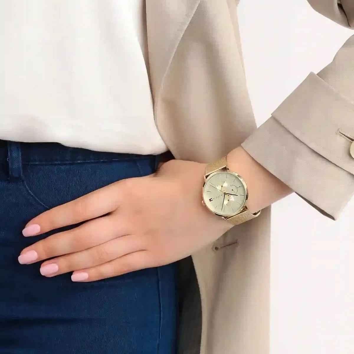 Tommy Hilfiger 1781943 Jenna Women's Gold Mesh Watch